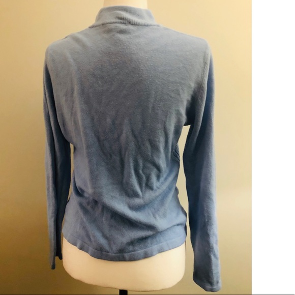 Vintage cable knit pearl mock neck sweater - Picture 3 of 3